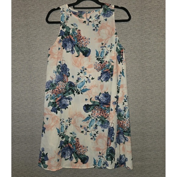 mittoshop Dresses & Skirts - MITTOSHOP Pink Floral Sleeveless Shift Dress Lightweight Women's Small Sundress